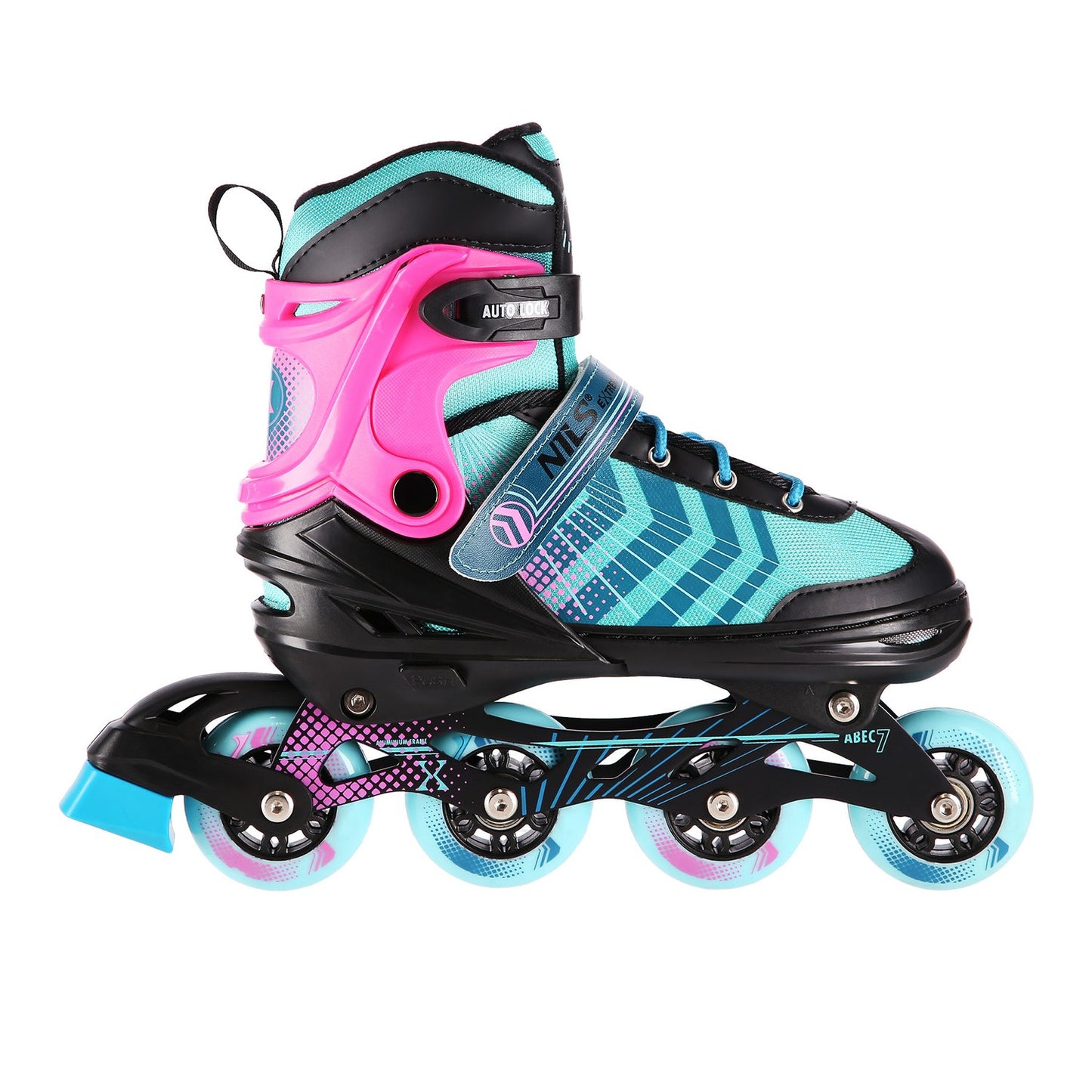 In-Line & Hockey Ice Skates, 4-in-1, Black-Violet, Size L (39-43)