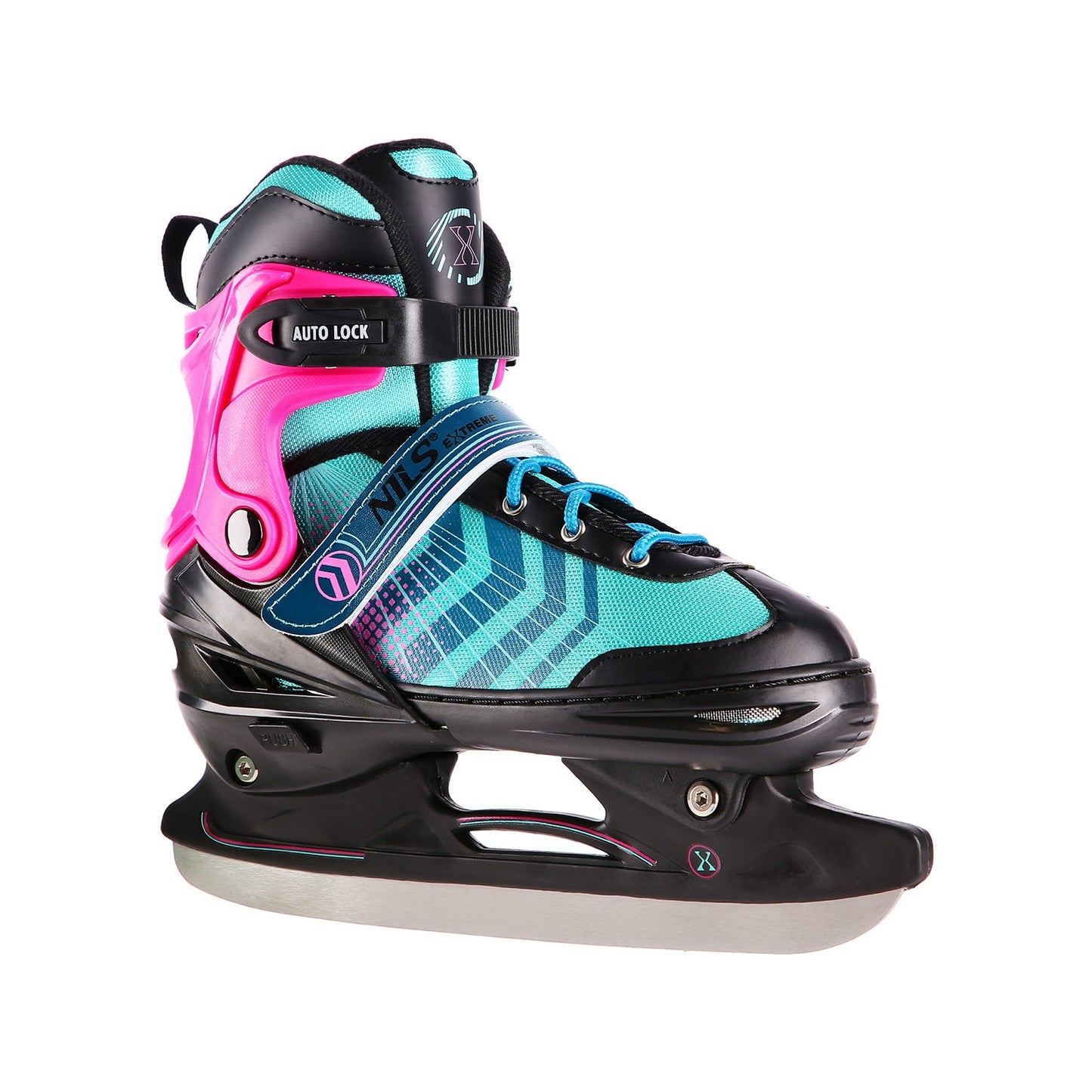 In-Line & Hockey Ice Skates, 4-in-1, Black-Violet, Size S