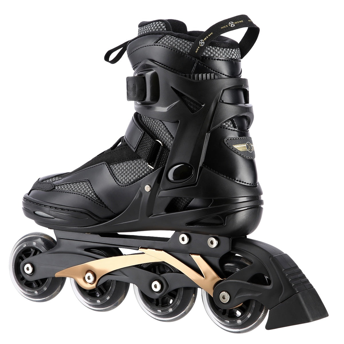 In-Line Skates, Black-Gold, Size 42
