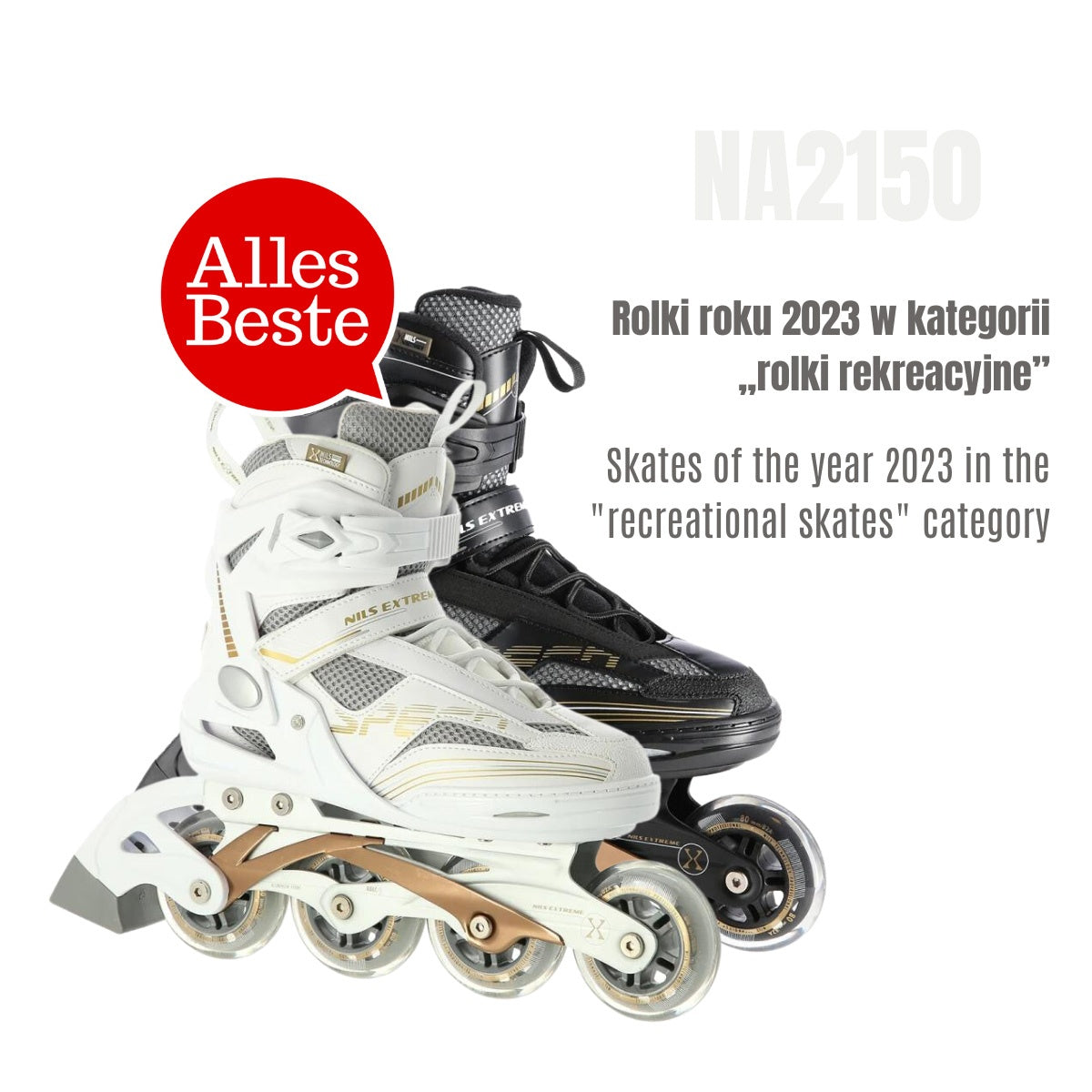 In-Line Skates, Black-Gold, Size 43