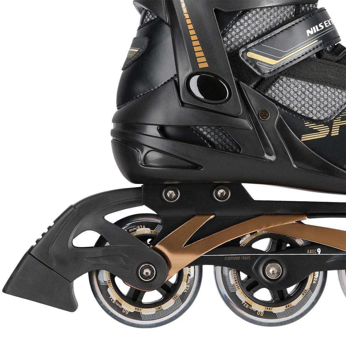 In-Line Skates, Black-Gold, Size 46