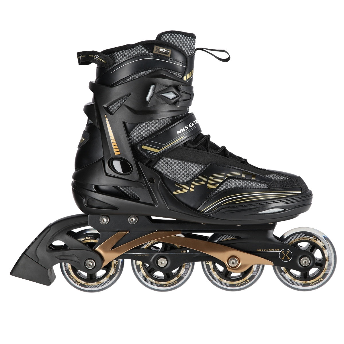 In-Line Skates, Black-Gold, Size 46