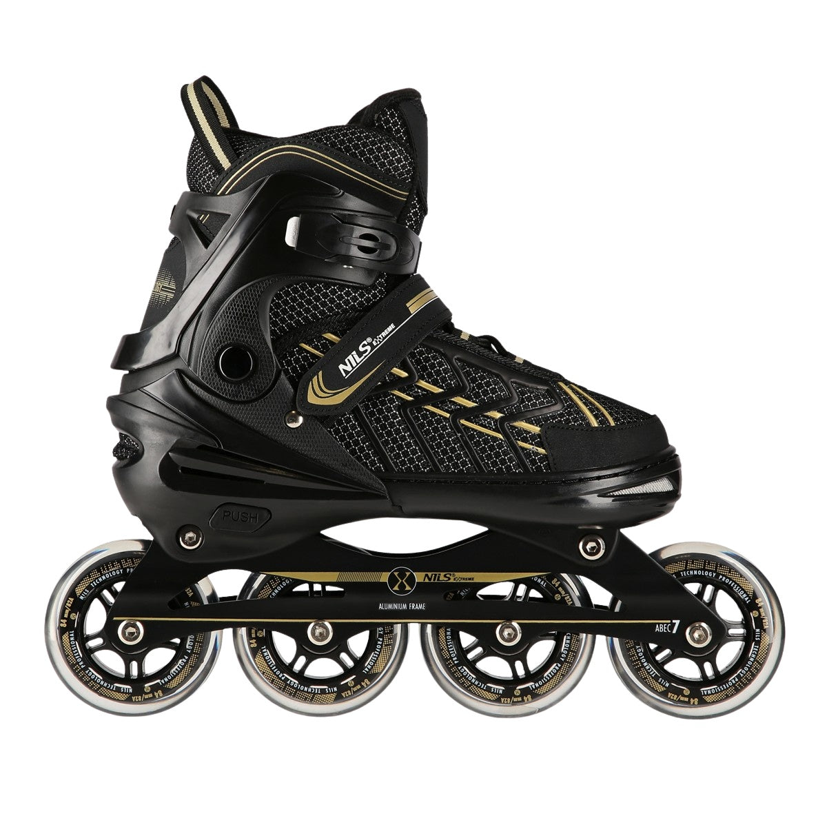 In-Line Skates, Black-Gold, Size L (39-42)