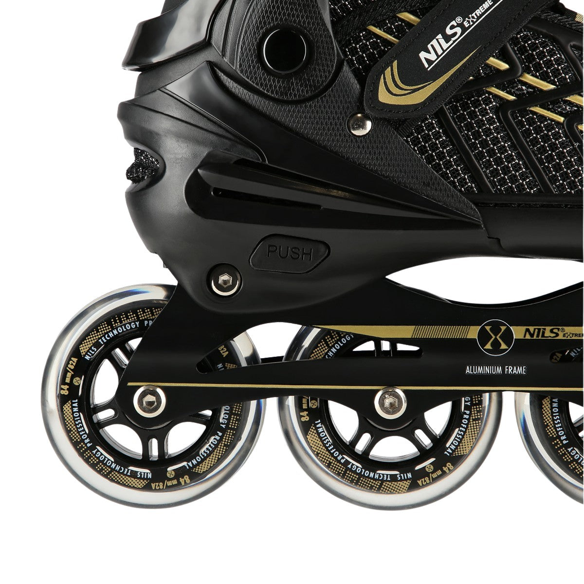 In-Line Skates, Black-Gold, Size L (39-42)