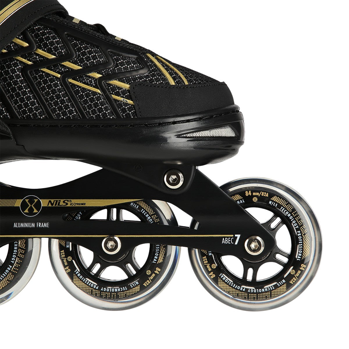 In-Line Skates, Black-Gold, Size XL (43-45)