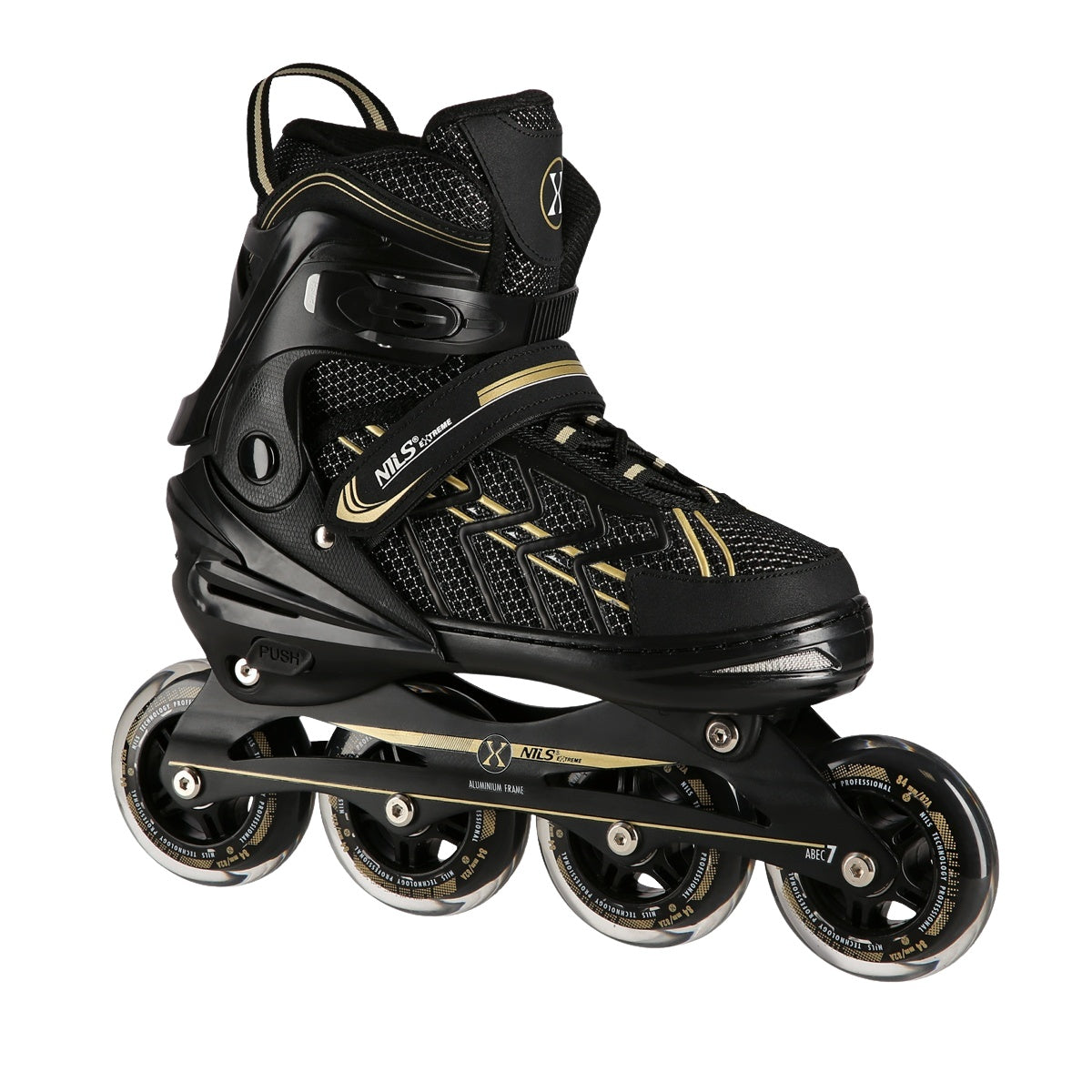 In-Line Skates, Black-Gold, Size XL (43-45)