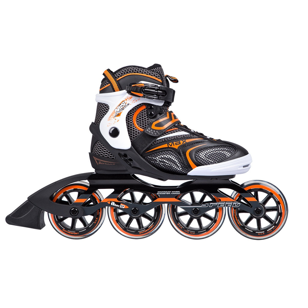 In-Line Skates, Black-Orange, Size 41