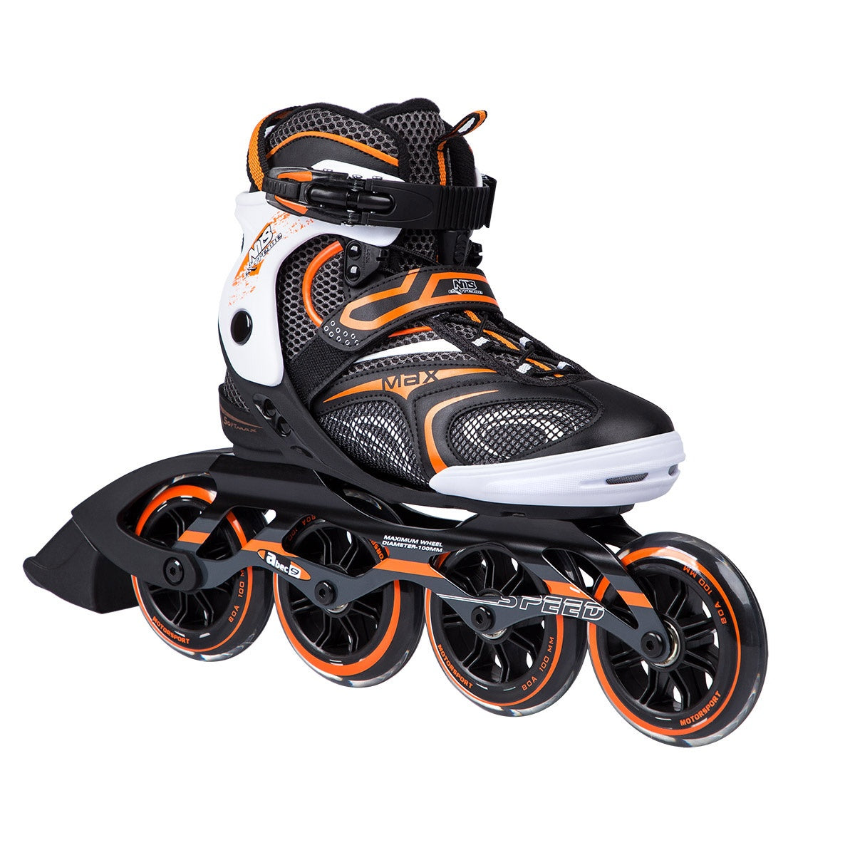 In-Line Skates, Black-Orange, Size 41