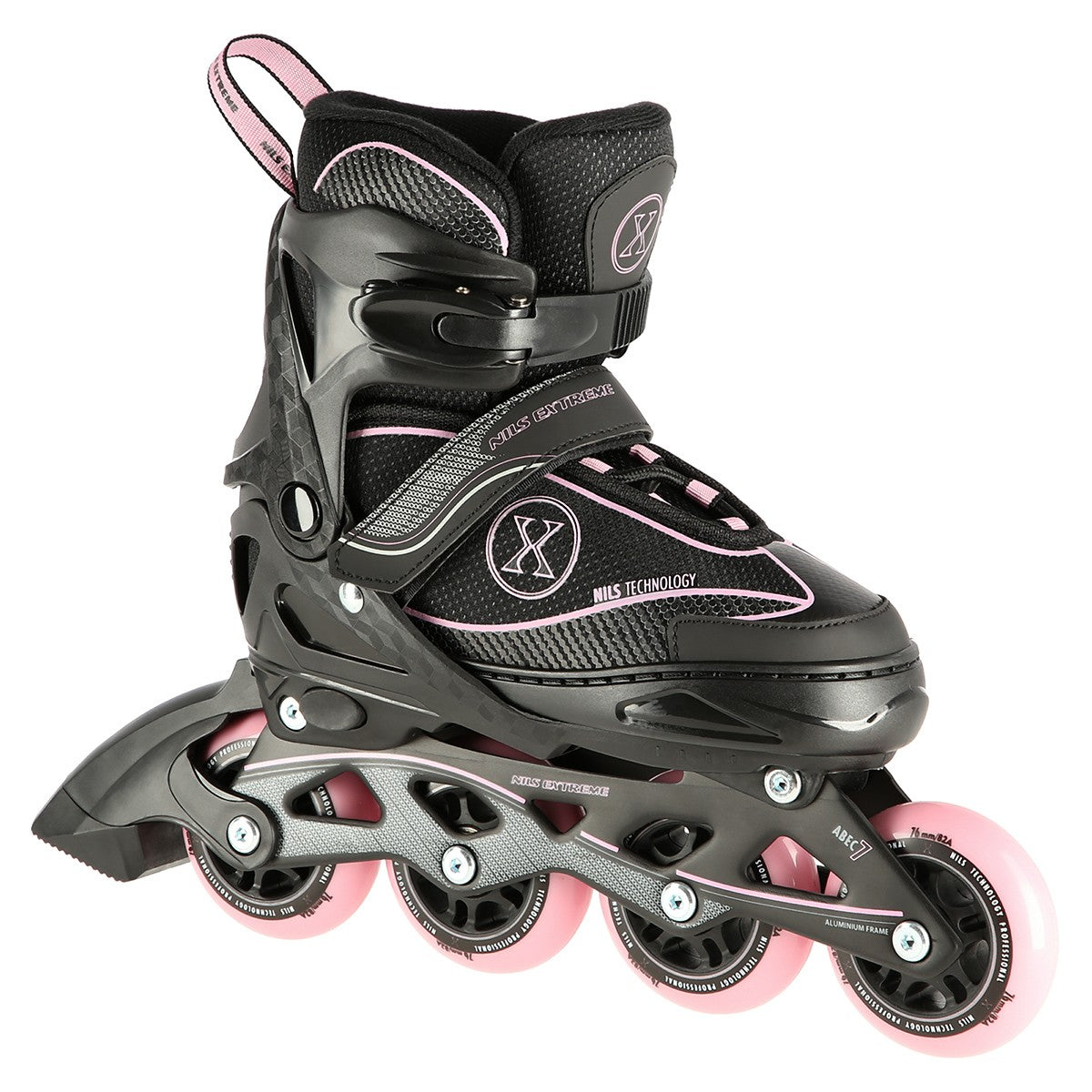 In-Line Skates, Black-Pink, Size L (39-42)