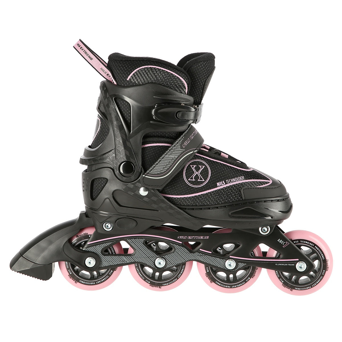 In-Line Skates, Black-Pink, Size L (39-42)