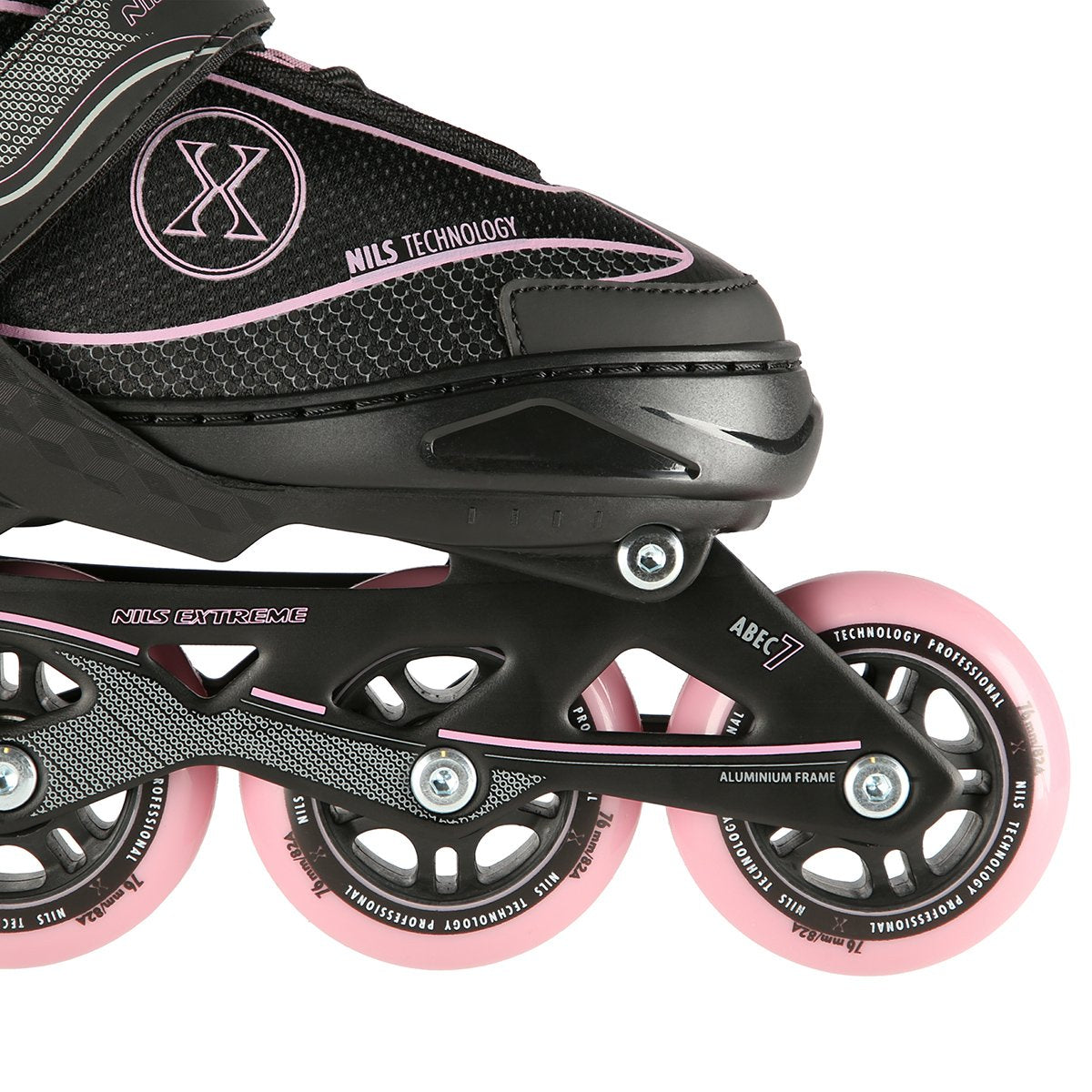 In-Line Skates, Black-Pink, Size M (35-38)