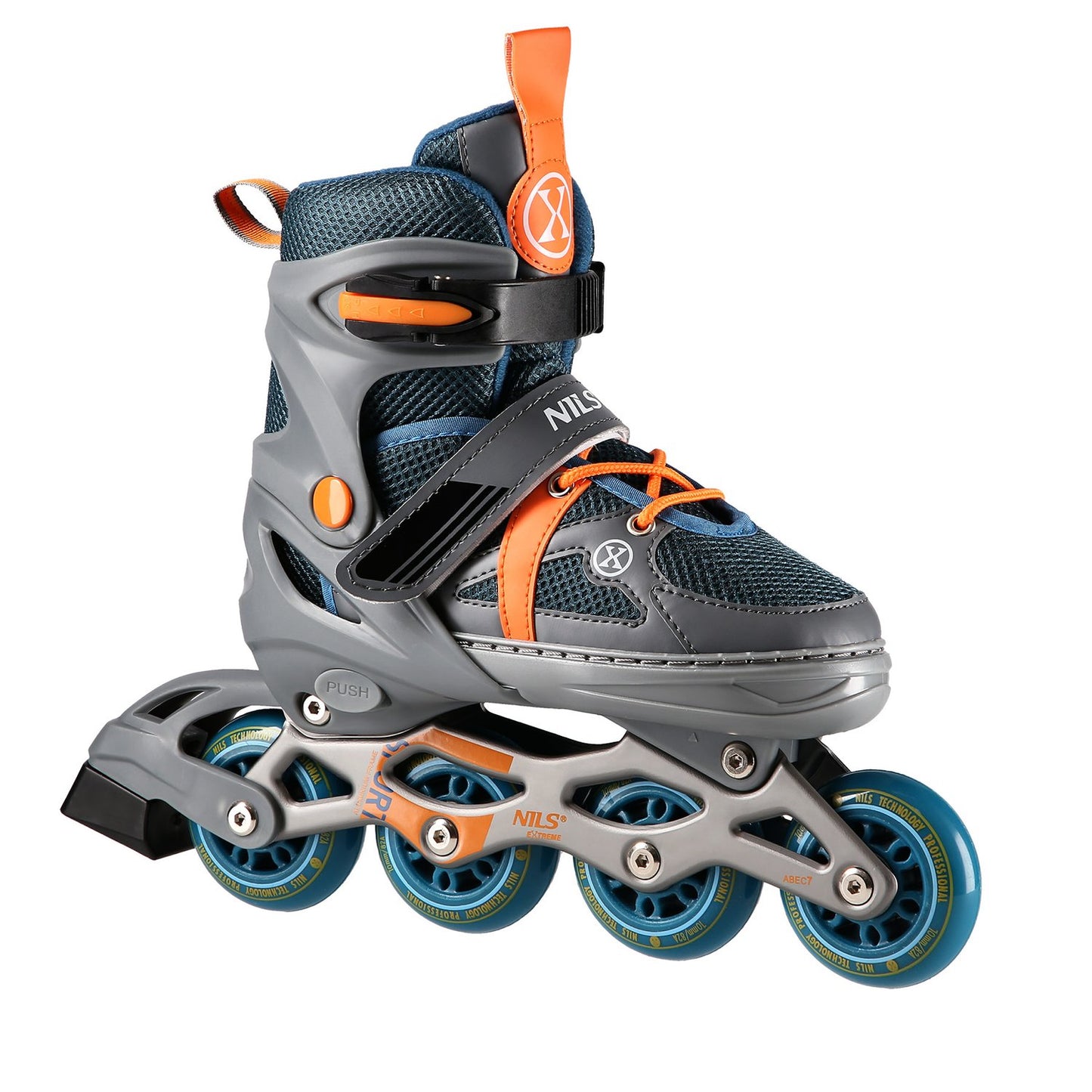 In-Line Skates, Gray-Orange, Size L (39-42)