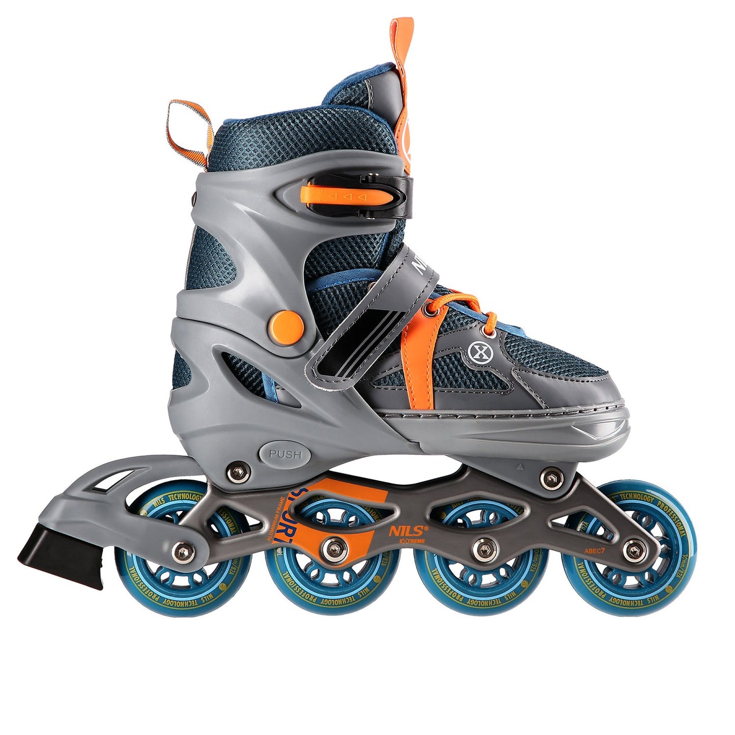 In-Line Skates, Gray-Orange, Size M (35-38)