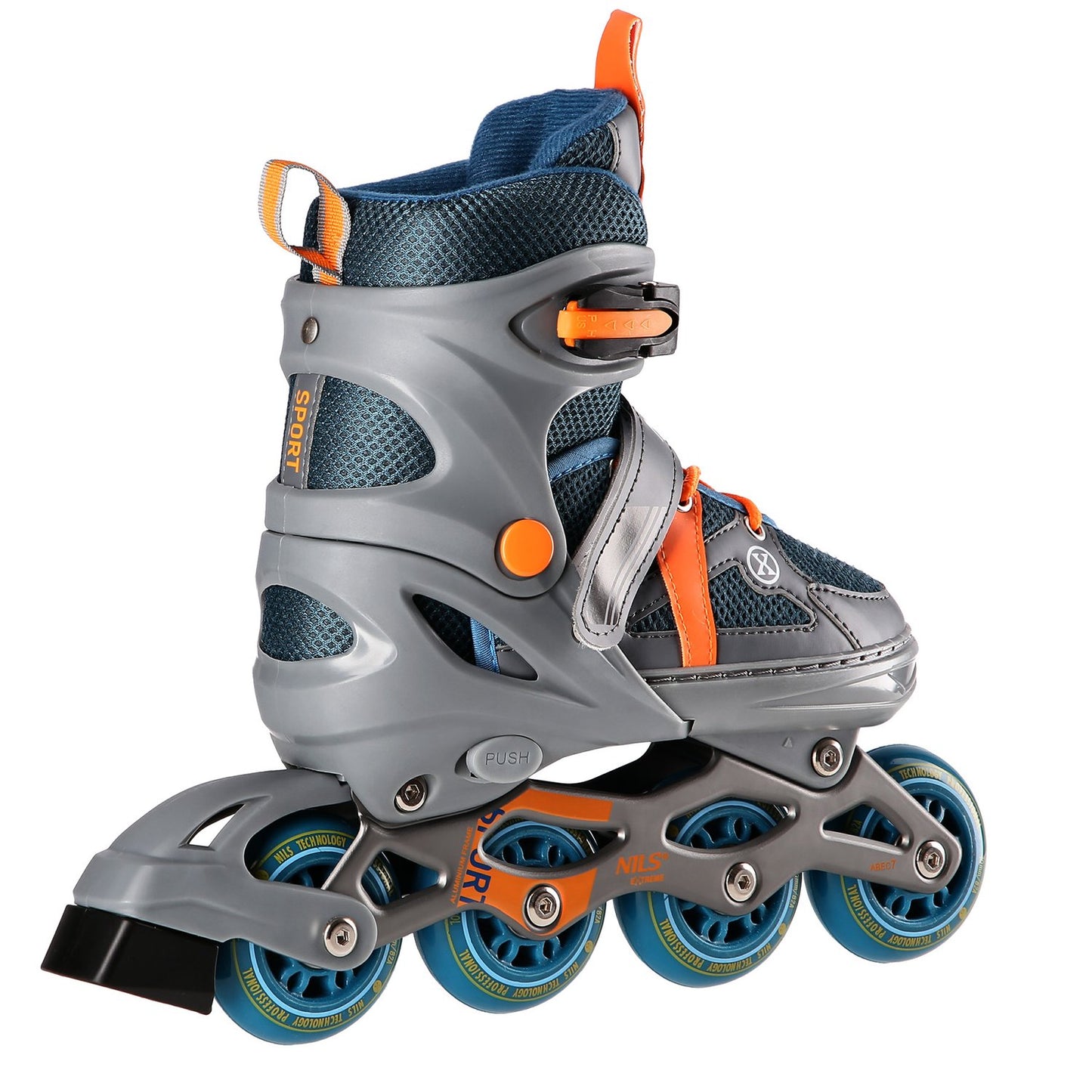 In-Line Skates, Gray-Orange, Size S (31-34)