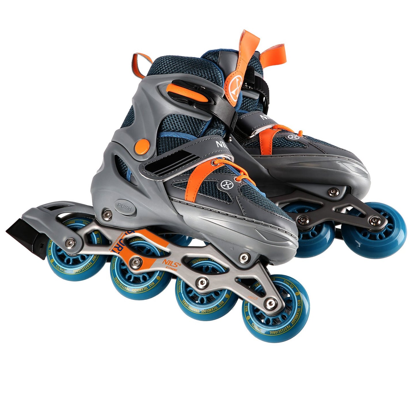 In-Line Skates, Gray-Orange, Size S (31-34)