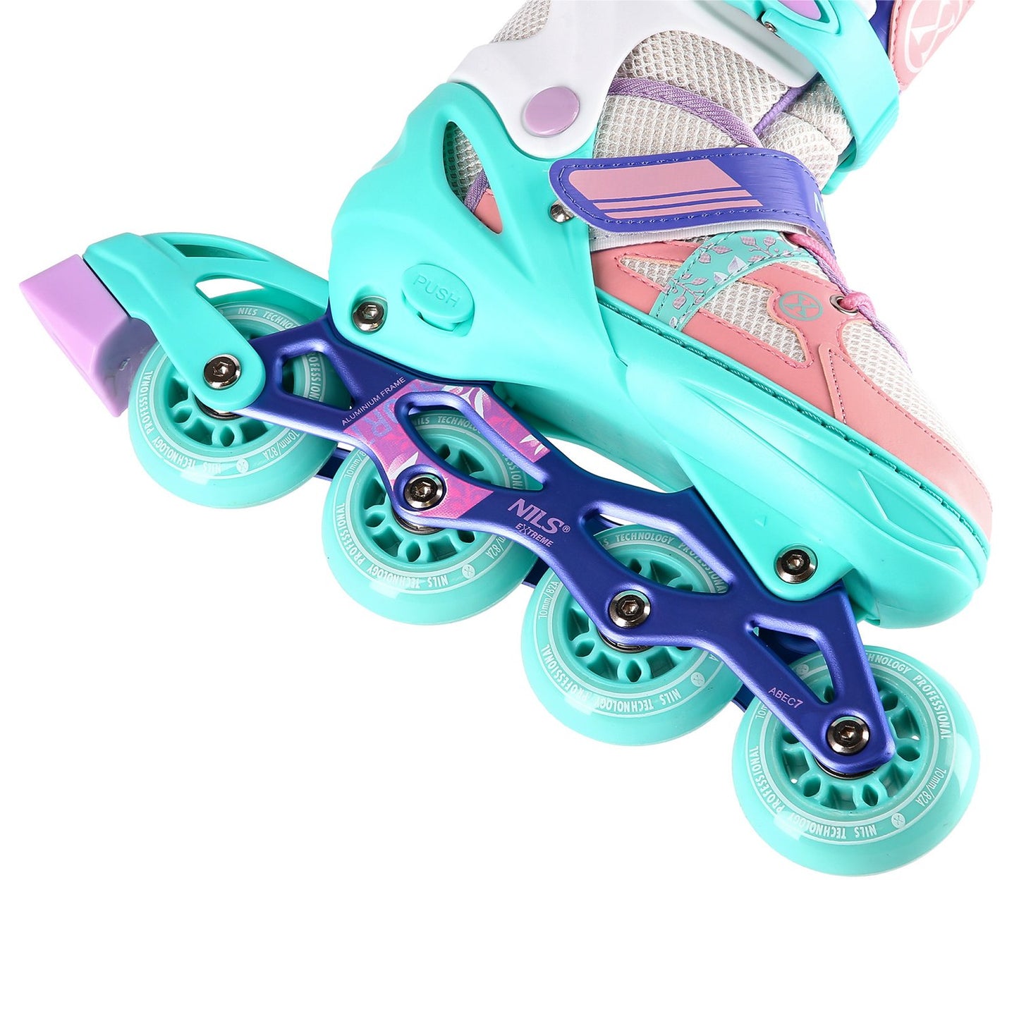 In-Line Skates, White-Mint, Size S (31-34)