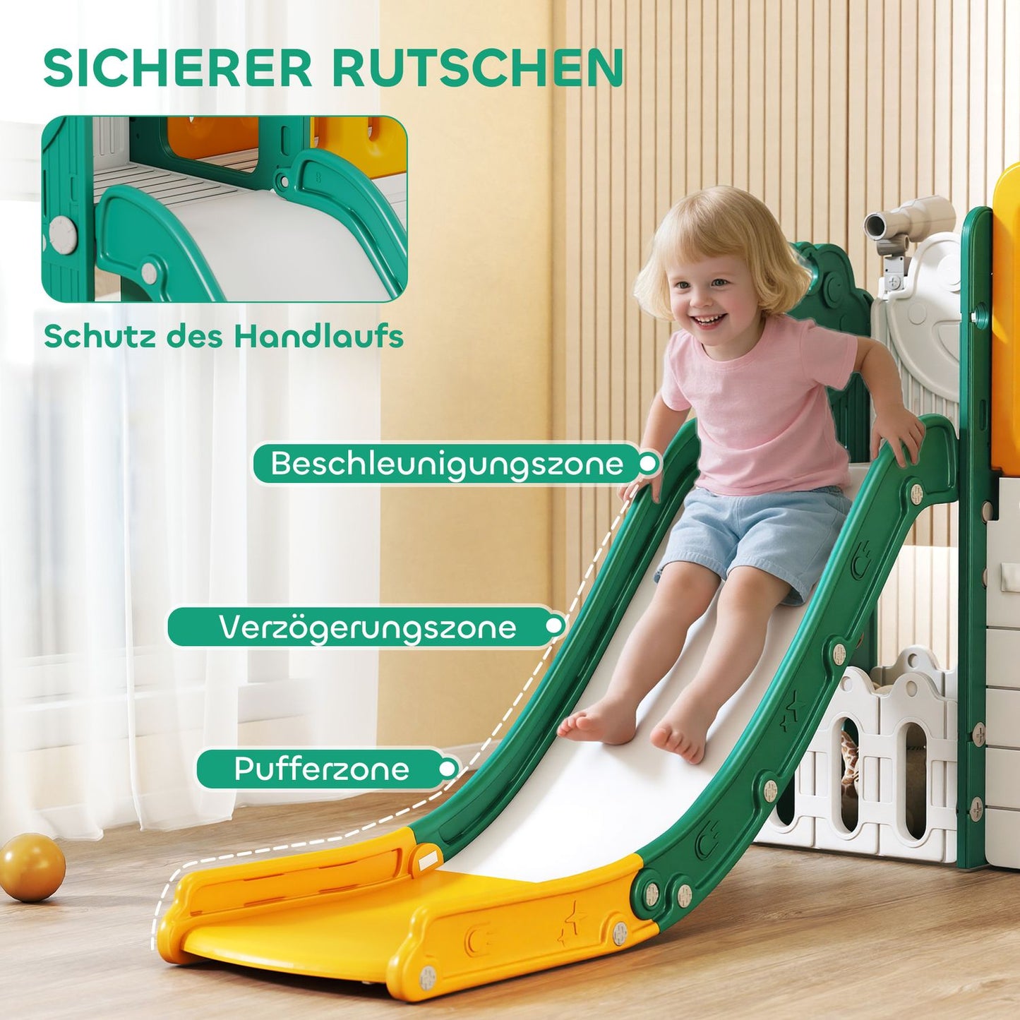Indoor 7-in-1 Slide & Playset, Ages 1-4, Yellow/Green