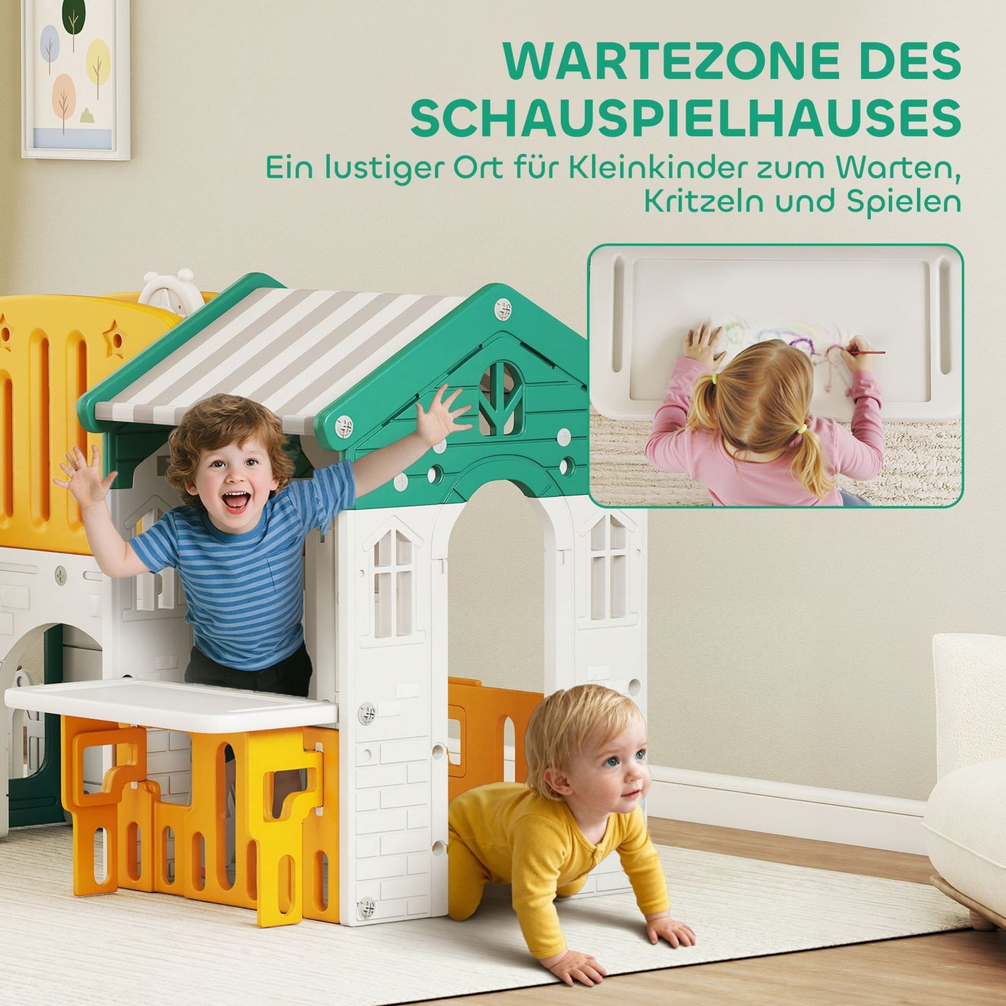 Indoor 7-in-1 Slide & Playset, Ages 1-4, Yellow/Green