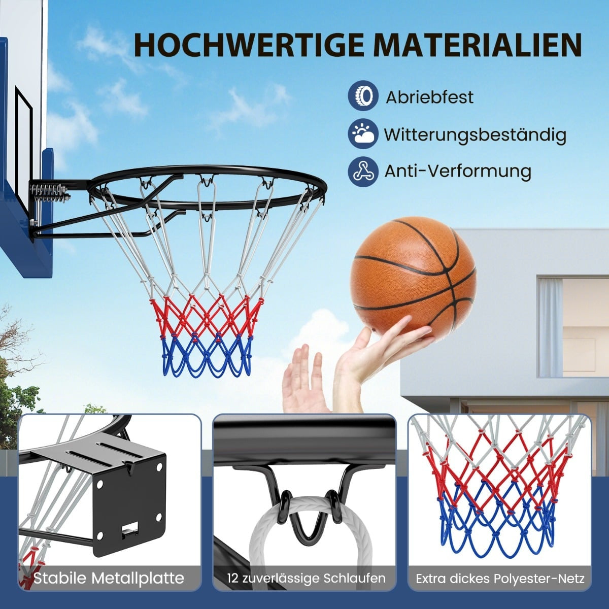 Indoor Basketball Hoop – 45cm, Wall-Mount, Shock-Absorbing