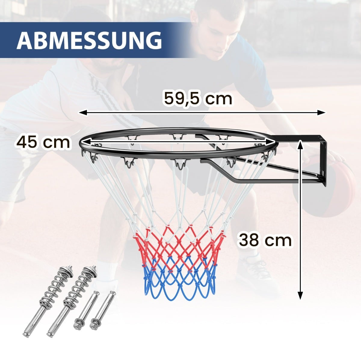 Indoor Basketball Hoop – 45cm, Wall-Mount, Shock-Absorbing