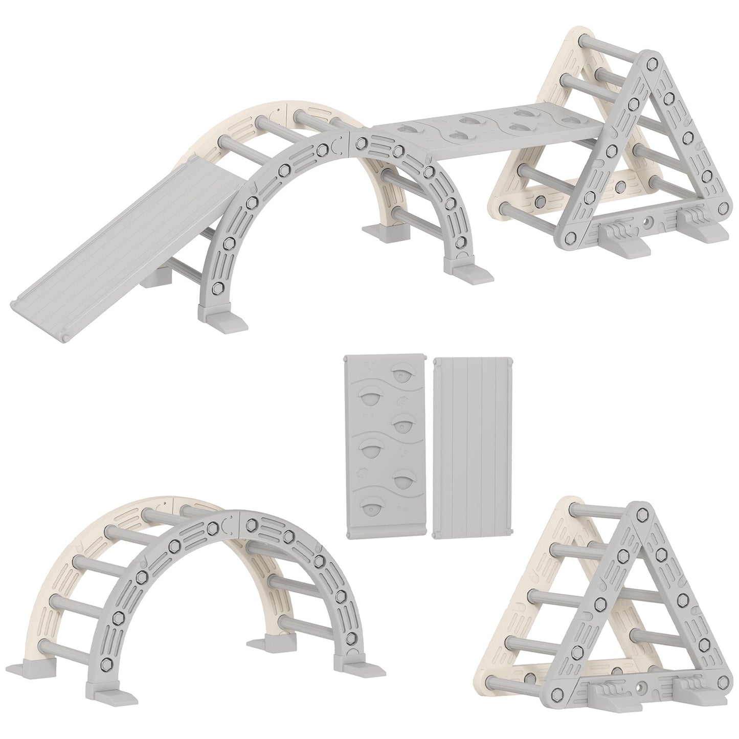 Indoor Climbing Frame, 5-in-1 Triangle with Slide, Ages 18-48 Months