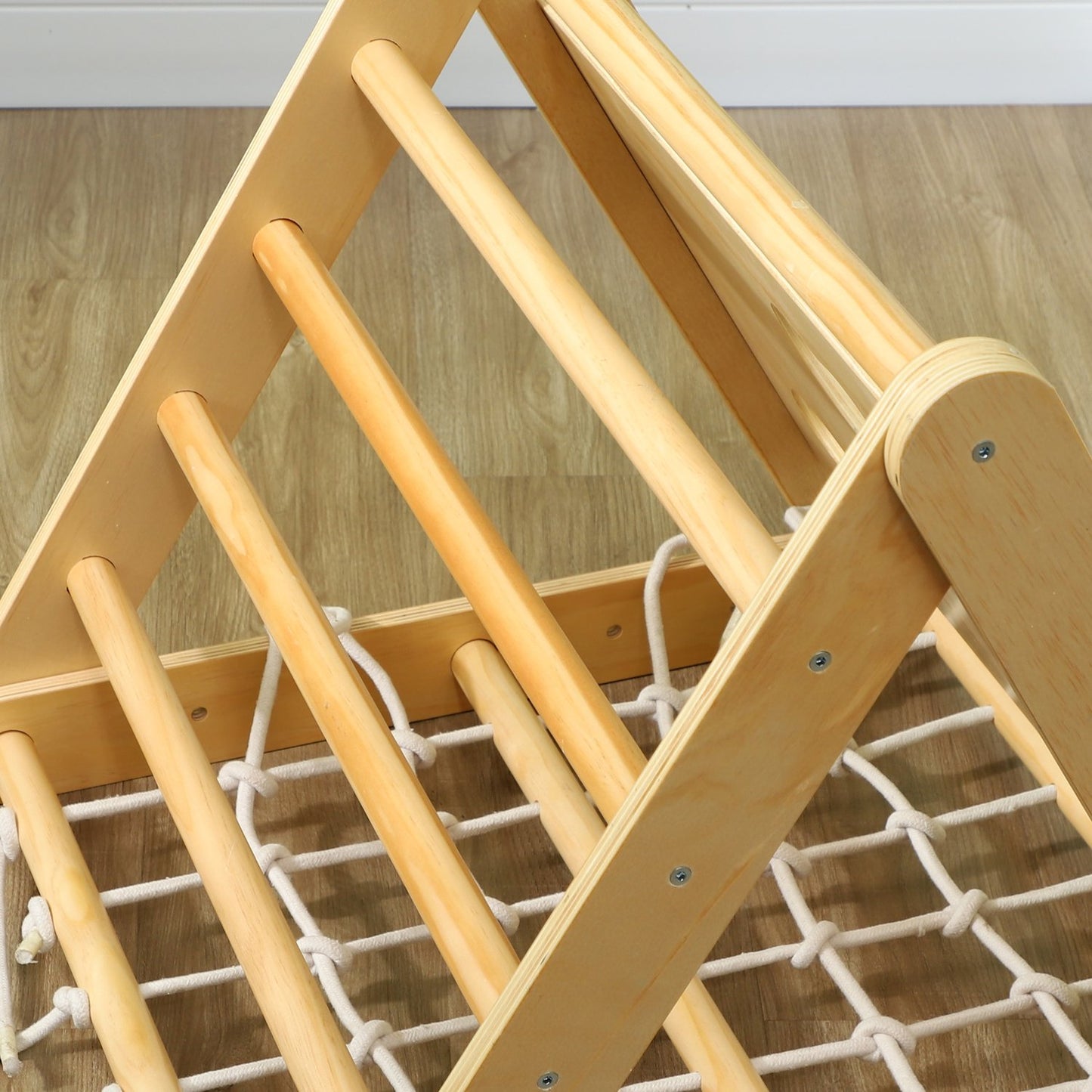 Indoor Climbing Frame, 7-in-1 Triangle with Slide, Multicolor