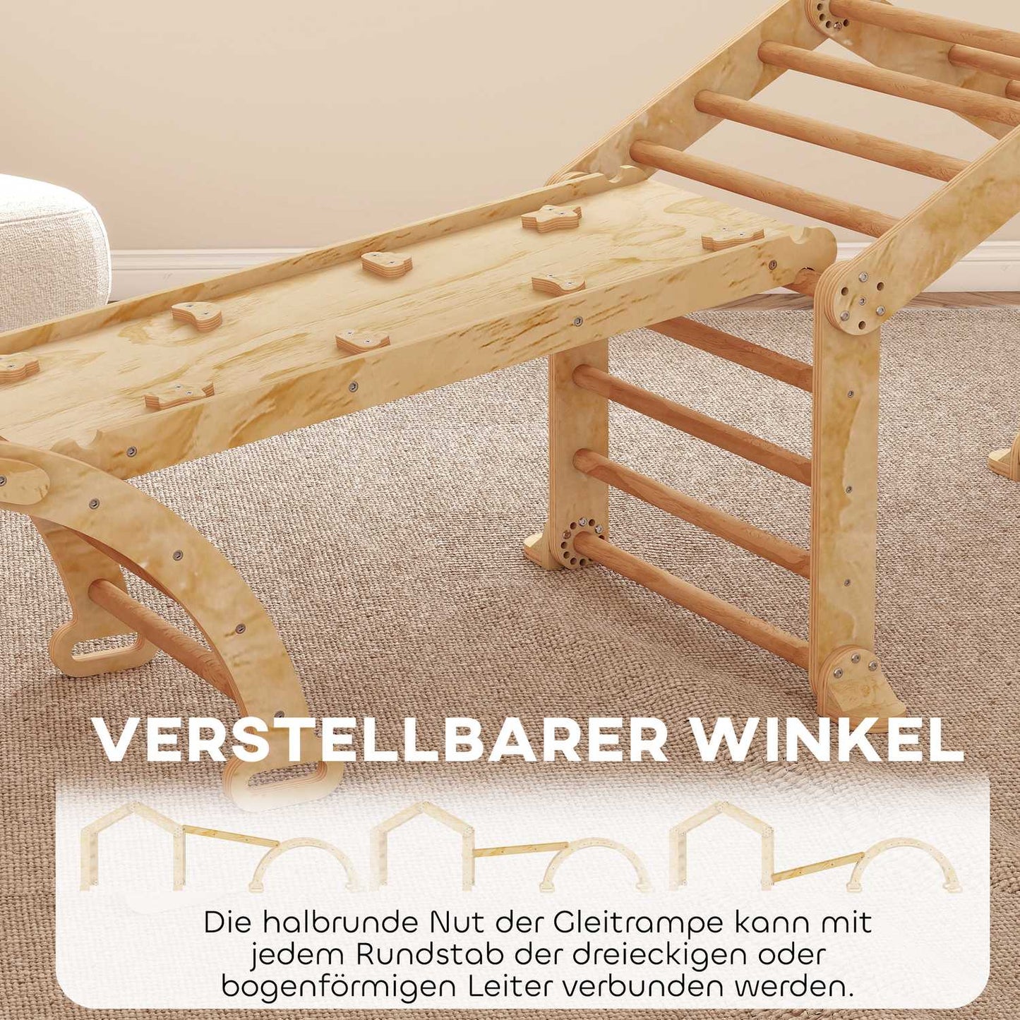Indoor Climbing Set for Toddlers – 9-in-1 Wooden Play Gym