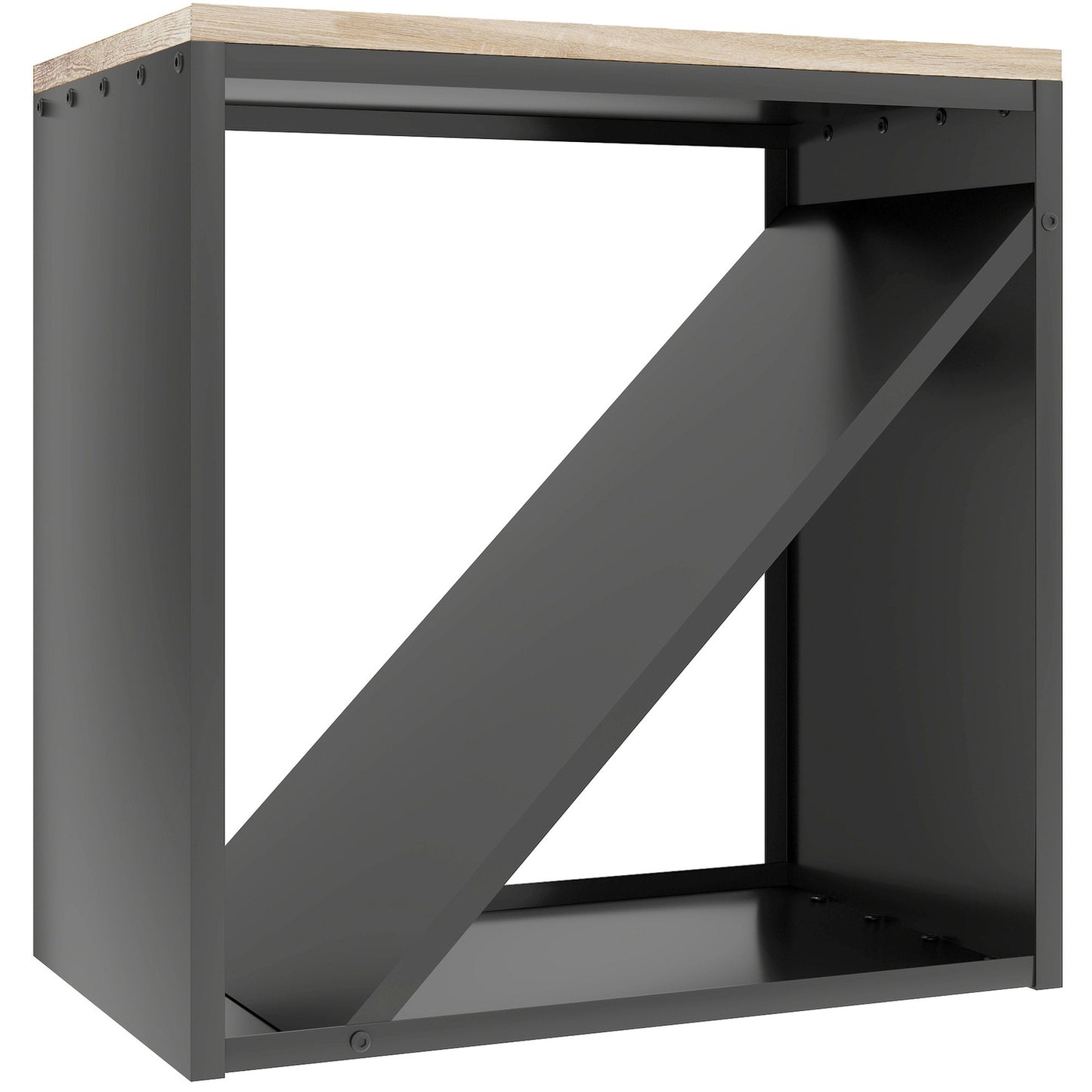 Indoor Firewood Rack, 2-in-1 Metal Divider, 58x36x60cm