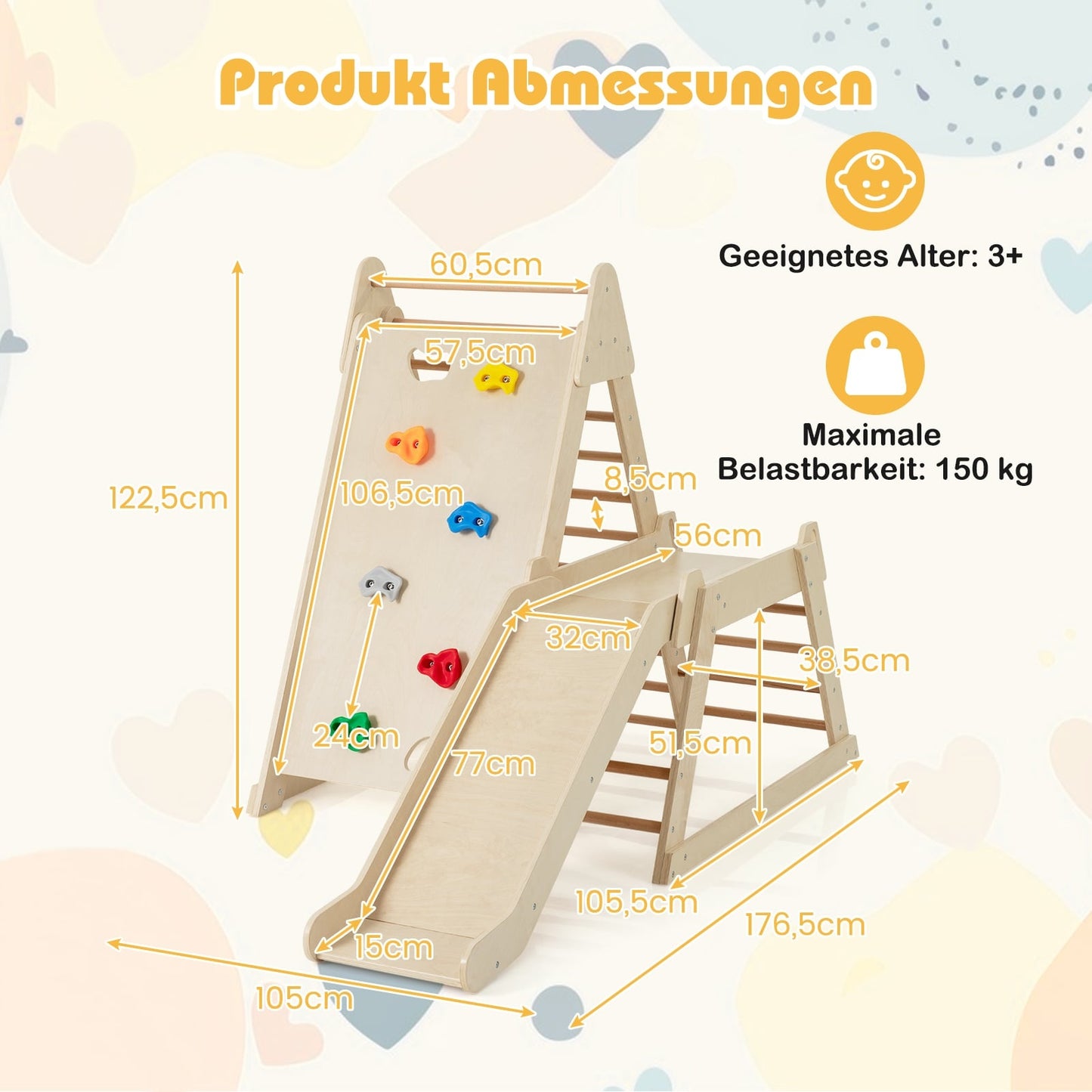 Indoor Jungle Gym for Kids – 3-in-1 Climbing & Sliding