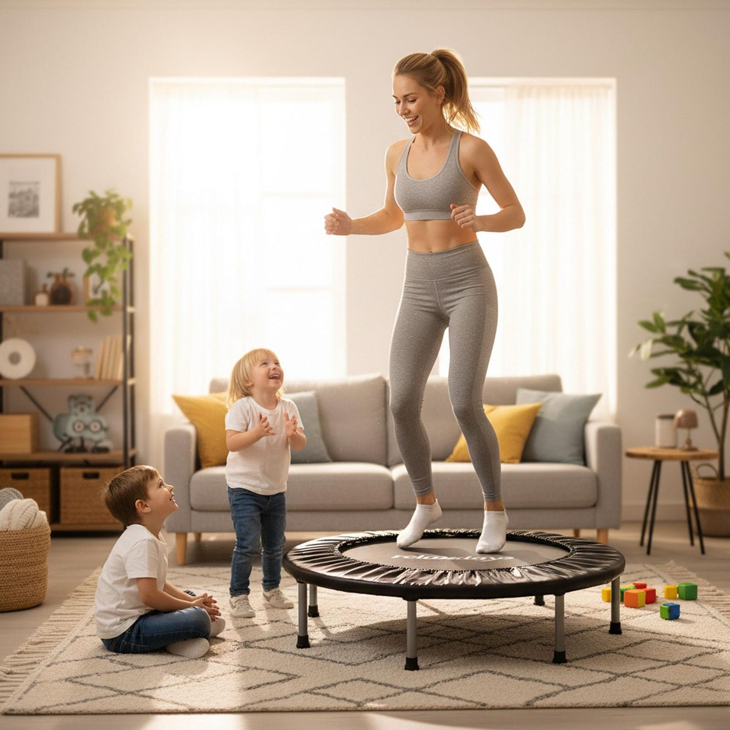 Indoor Mini Trampoline Ø95 cm – Foldable, Non-Slip Feet