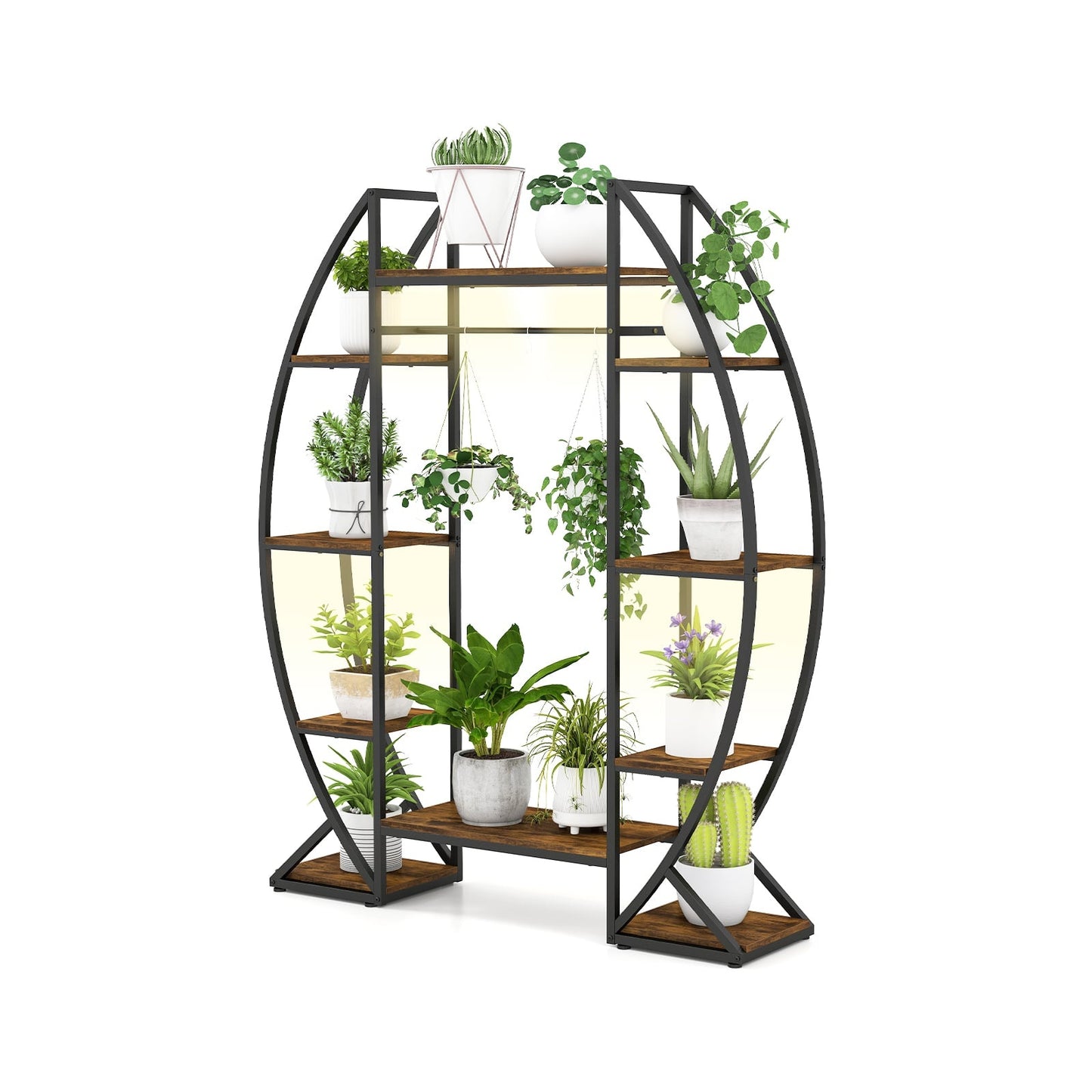 Indoor Plant Stand with Grow Lights, 10-Tier Metal Shelf