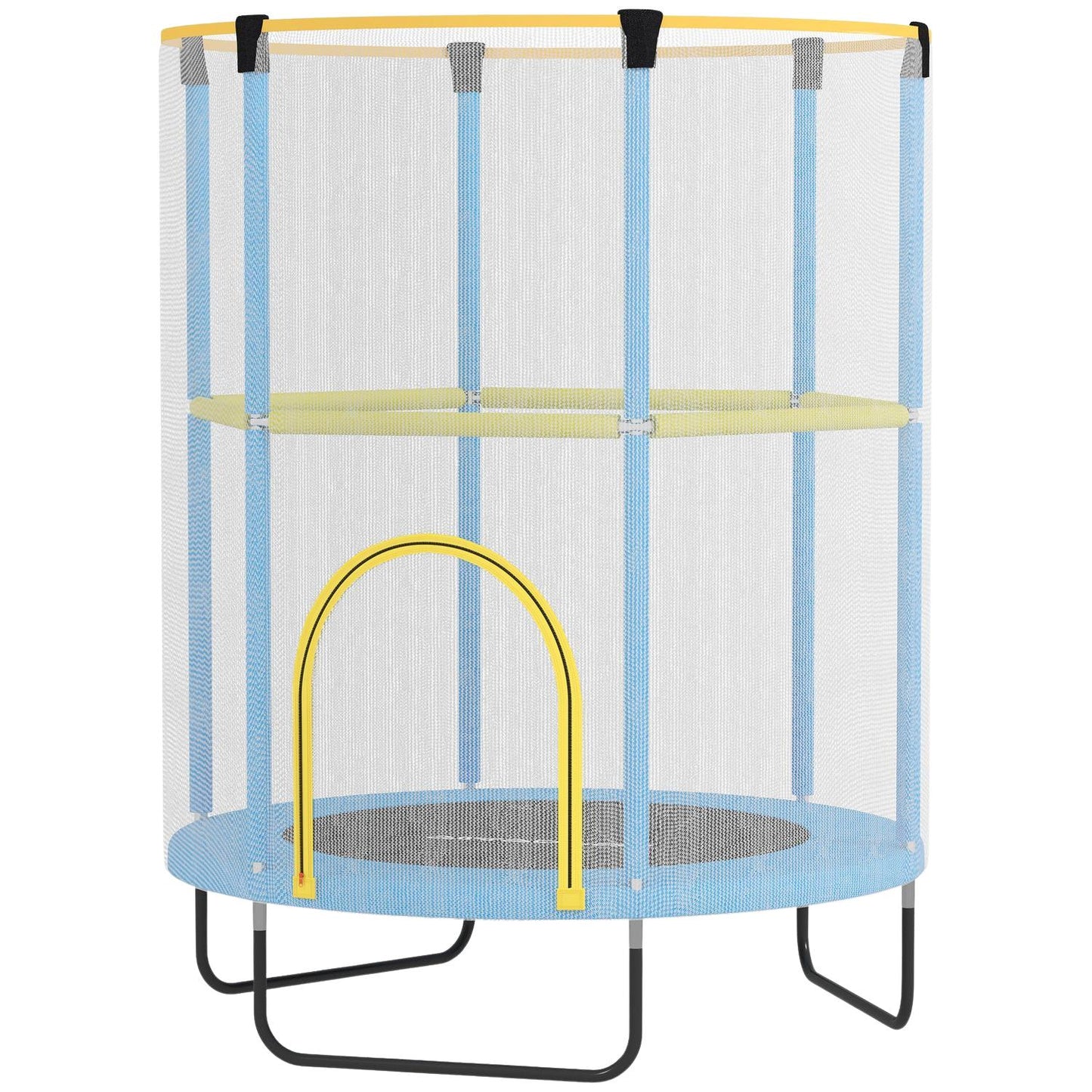 Indoor trampoline for children with safety net, 140 cm, dark blue