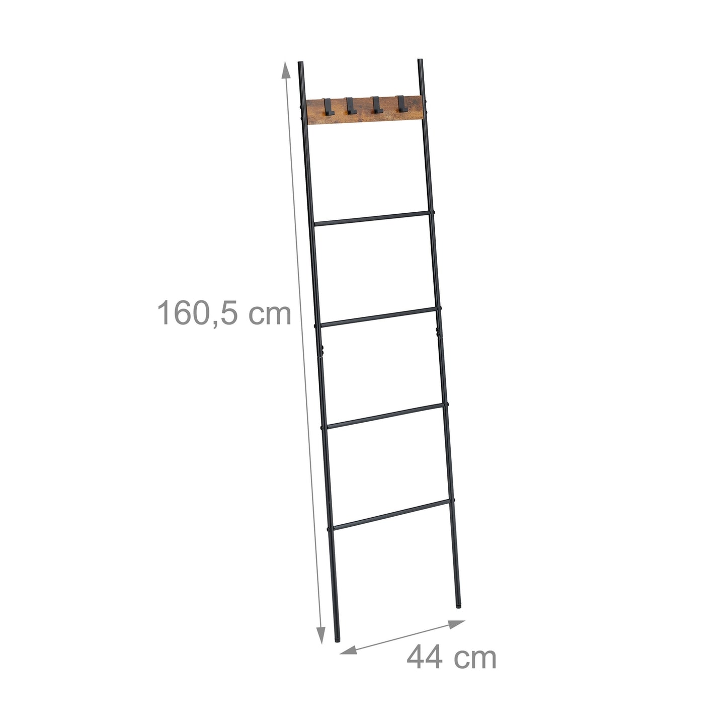 Industrial Bathroom Towel Ladder Rack with Hooks