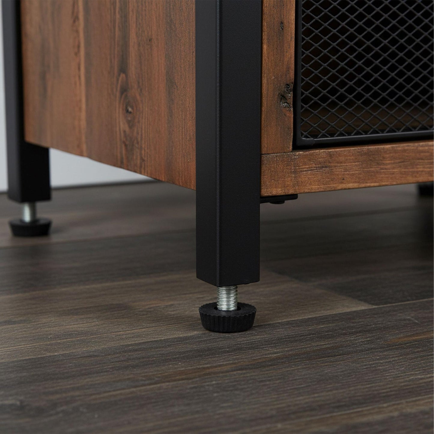 Industrial Bedside Table with Drawer and Shelf