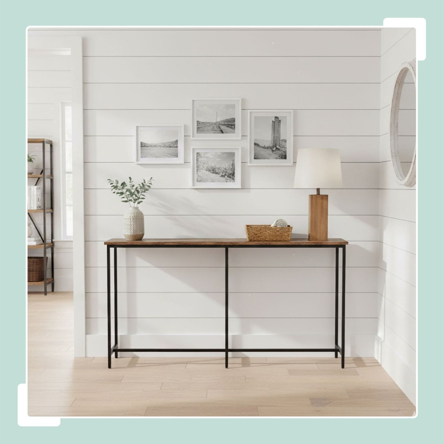 Industrial Console Table, 160 cm, Metal and Wood