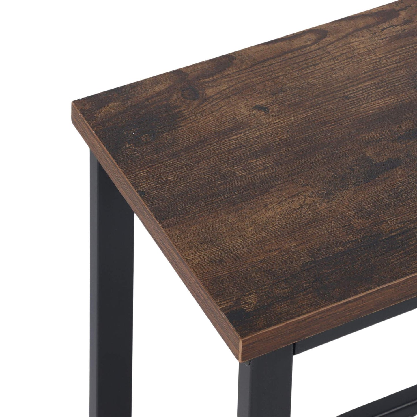 Industrial Console Table, 3-Tier Wood Shelves