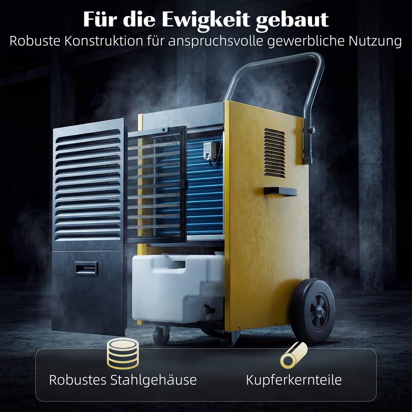 Industrial Dehumidifier, 70L/Day, Continuous Drainage