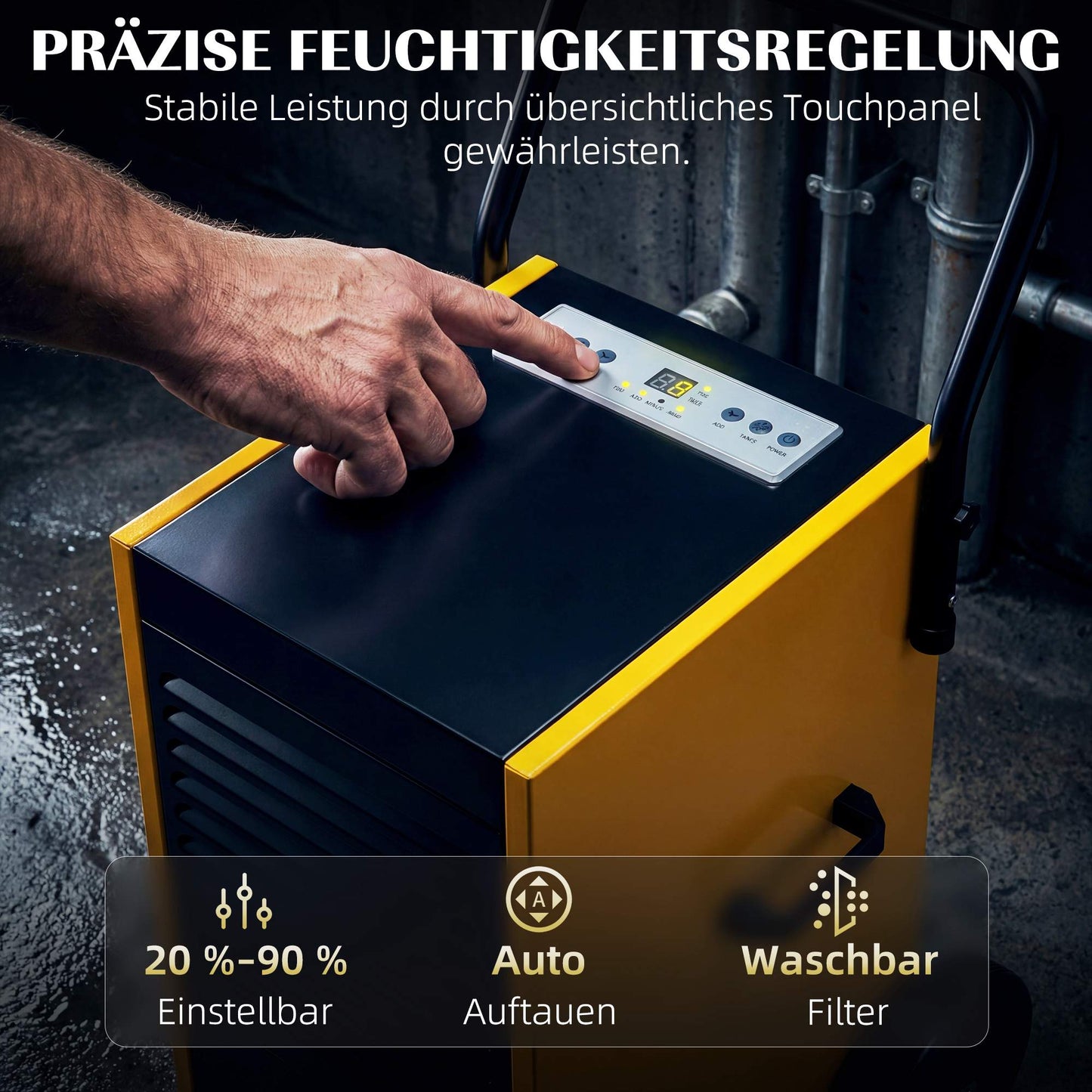 Industrial Dehumidifier, 70L/Day, Continuous Drainage