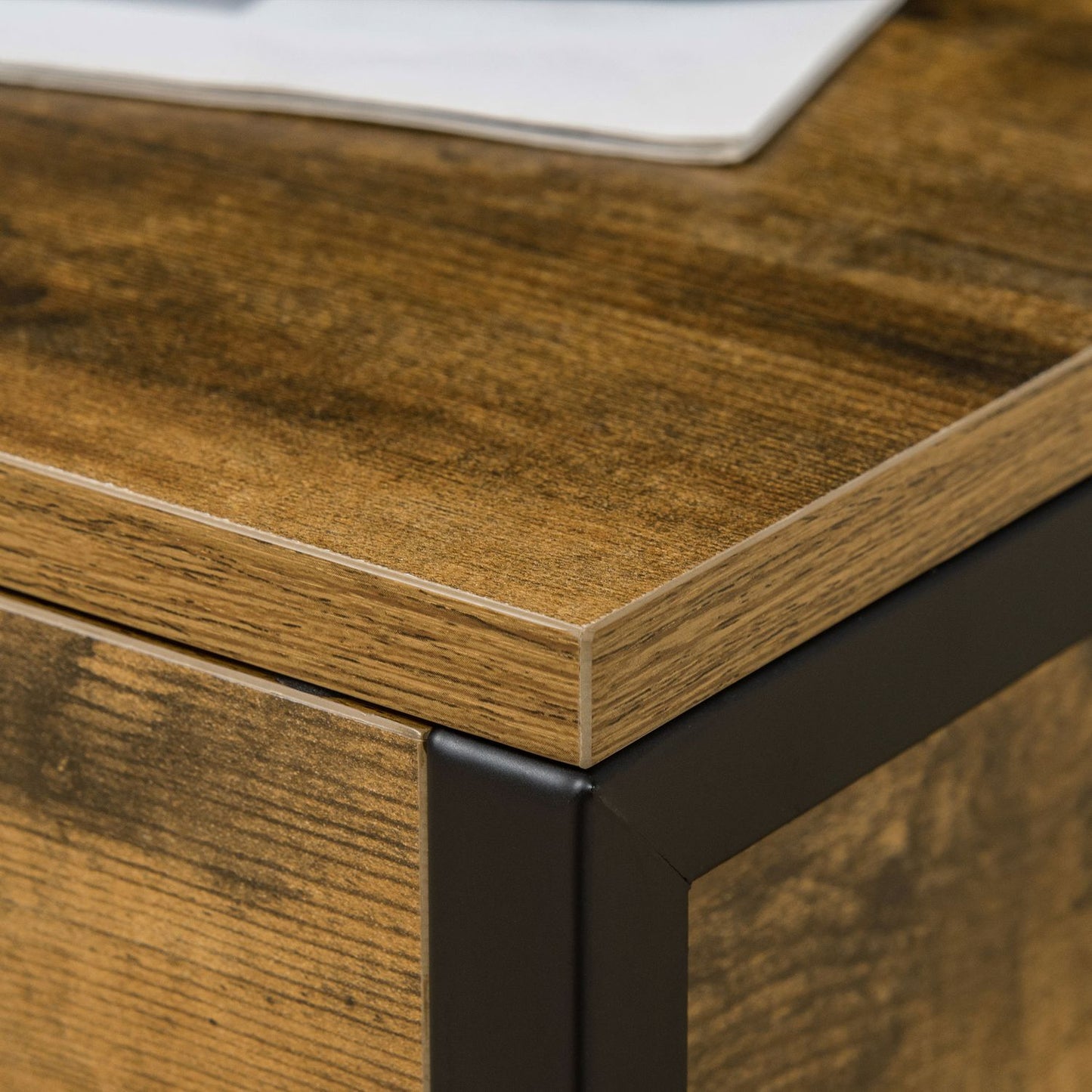 Rustic brown steel storage box with lid for the home