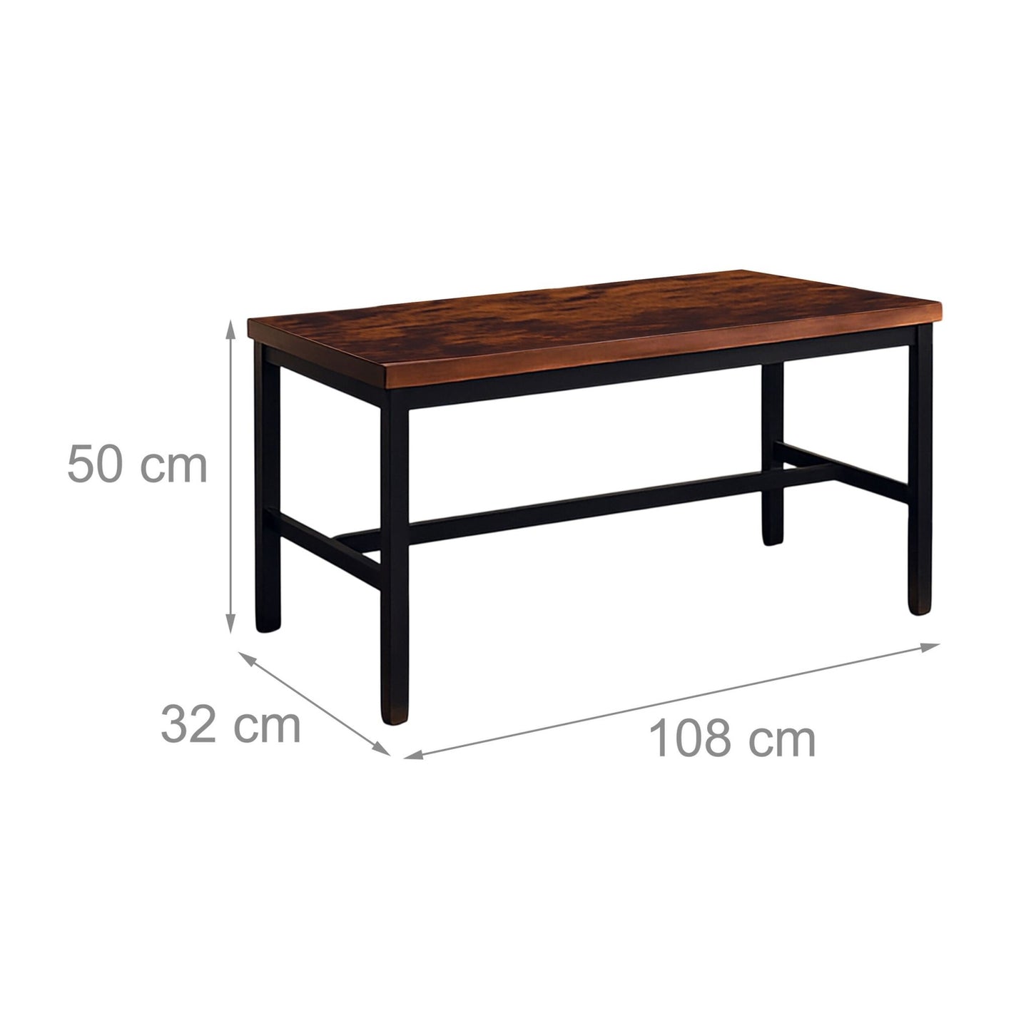 Industrial Dining Benches Set of 2 – Wood and Iron