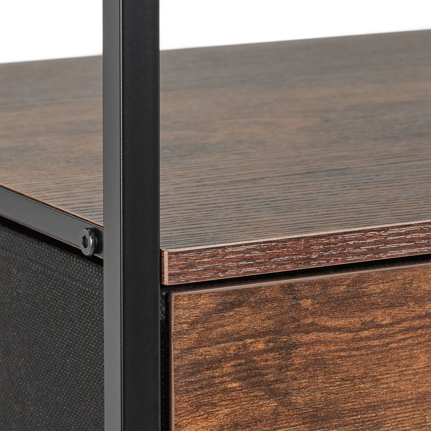 Industrial Nightstand Set of 2, Rustic Wood and Metal