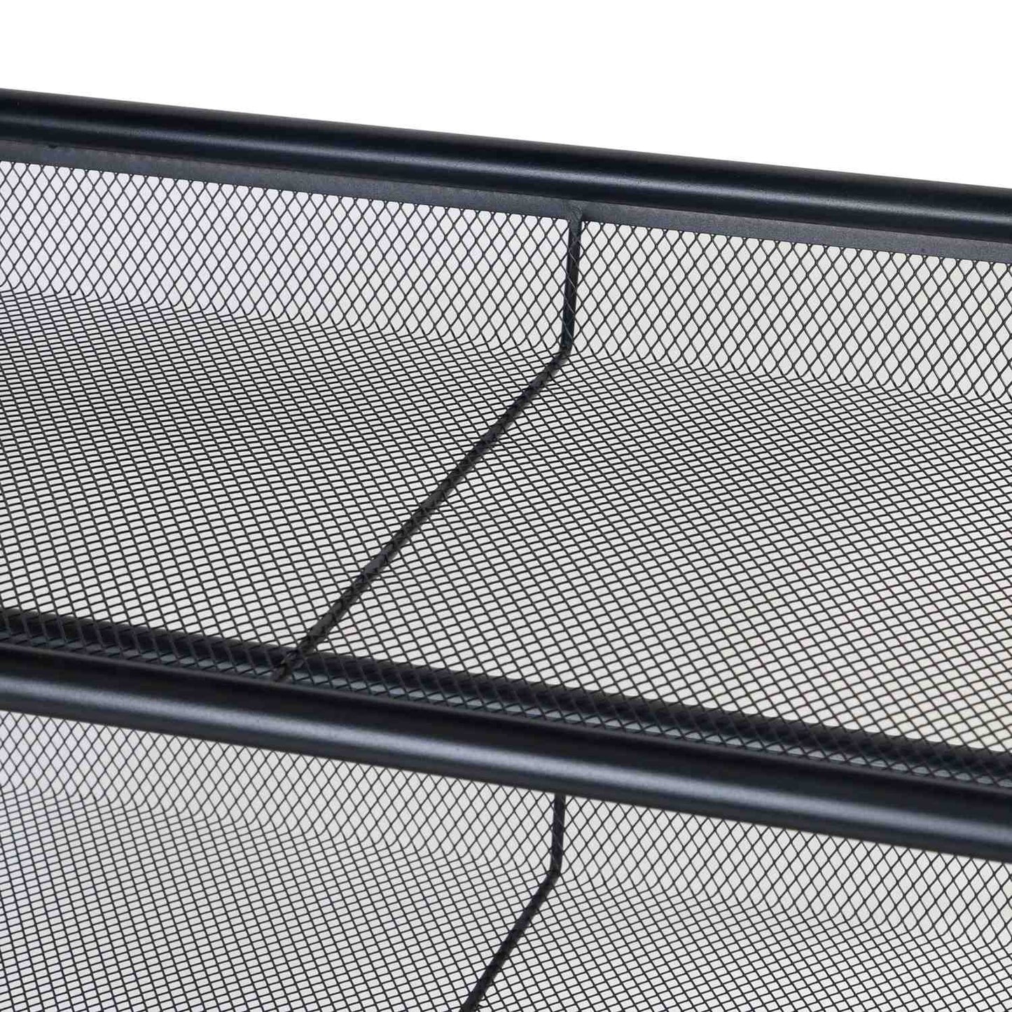Industrial Shoe Rack with Grid Shelves – Iron, Wood Finish