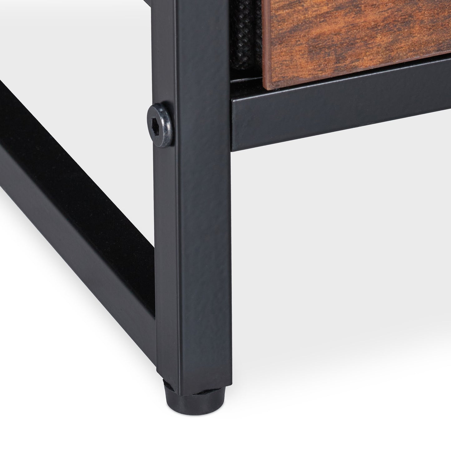 Industrial bedside table with drawer
