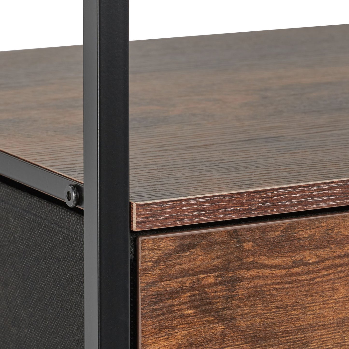 Industrial bedside table with drawer