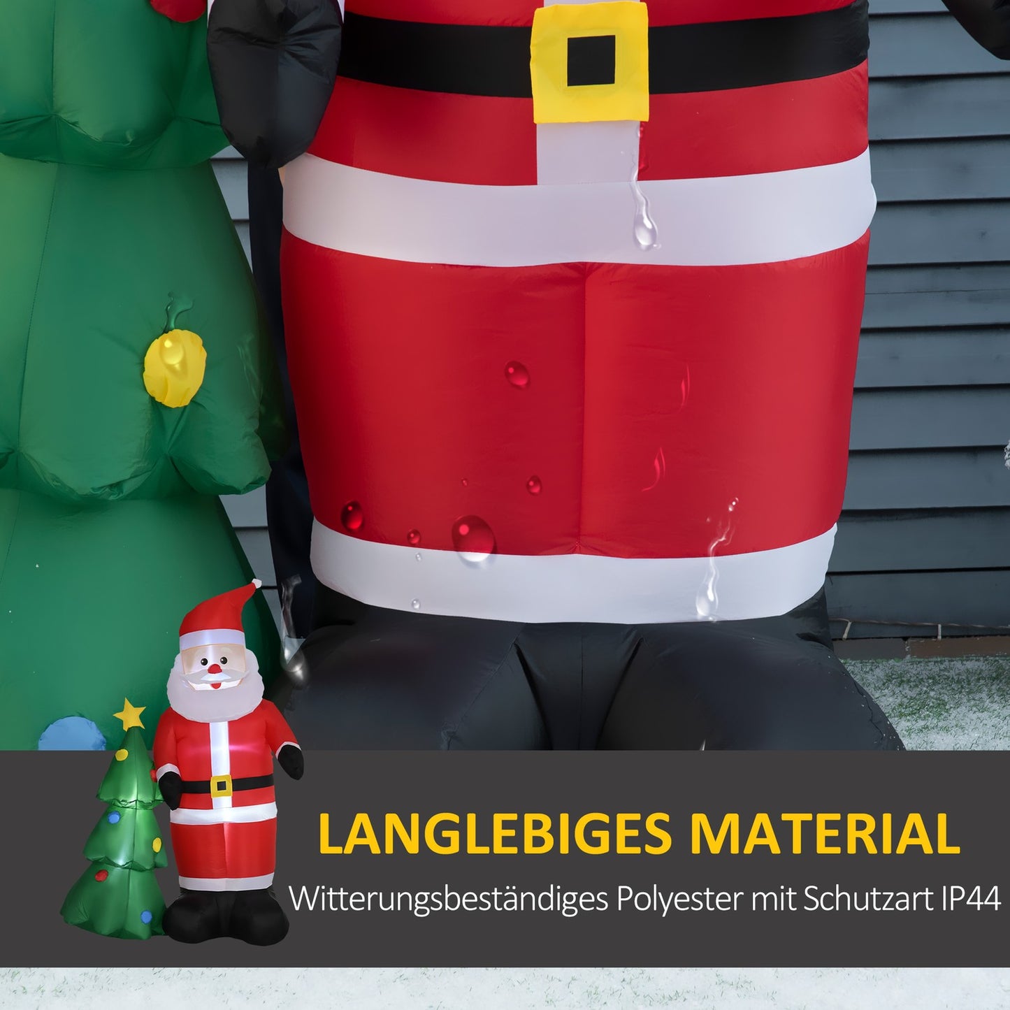 Inflatable Santa Claus with tree & LED lights, 210 cm waterproof