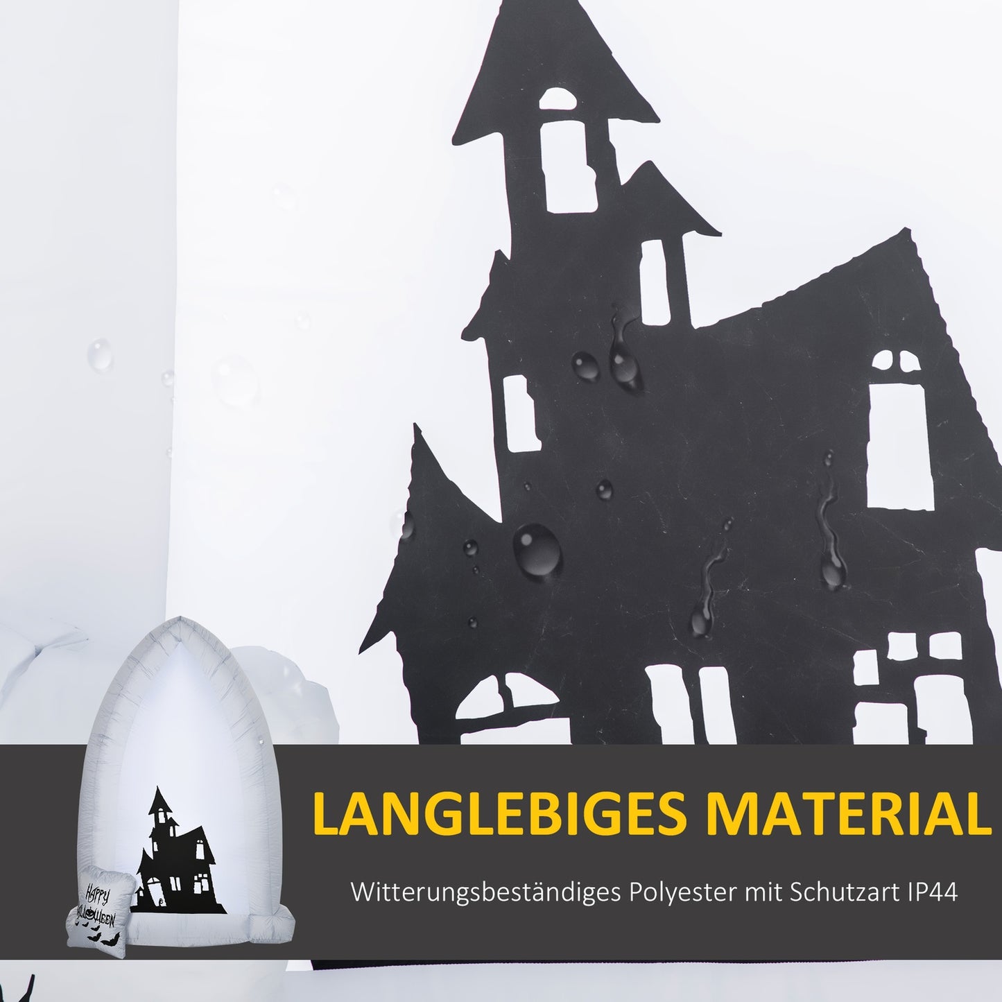 Inflatable 210 cm Halloween tombstone with LED light