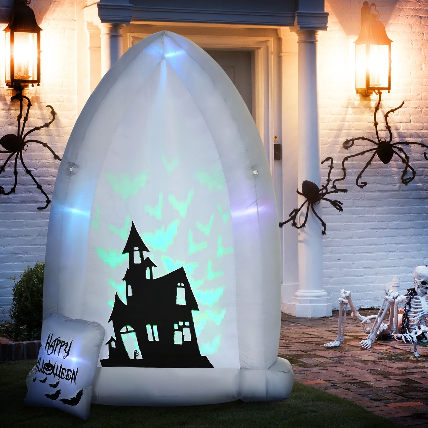 Inflatable 210 cm Halloween tombstone with LED light