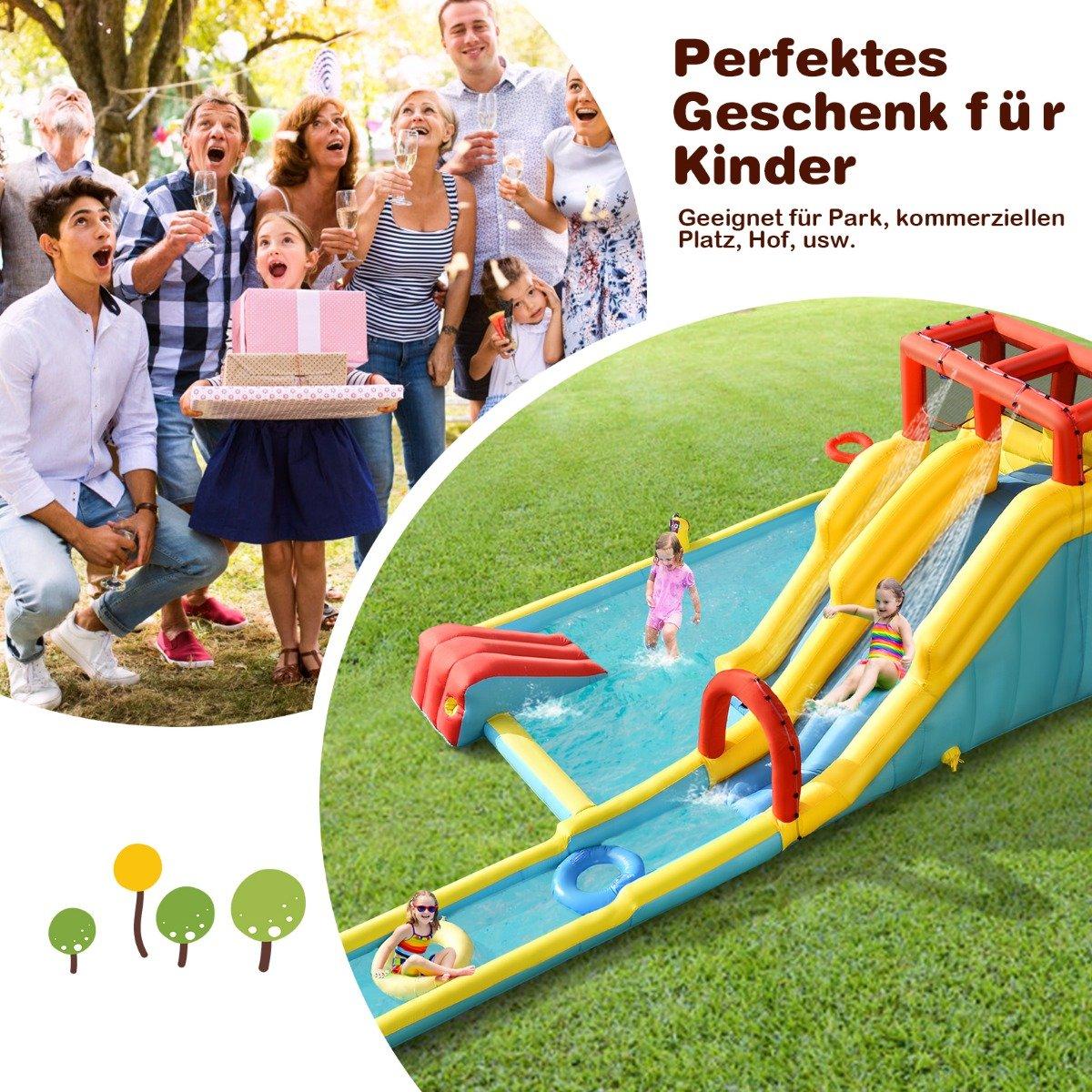 Inflatable Bounce House with Slides & Water Cannon 622cm