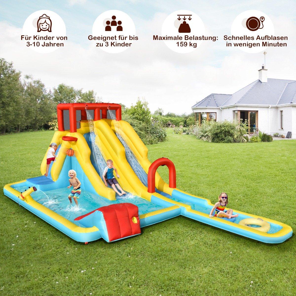 Inflatable Bounce House with Slides & Water Cannon 622cm