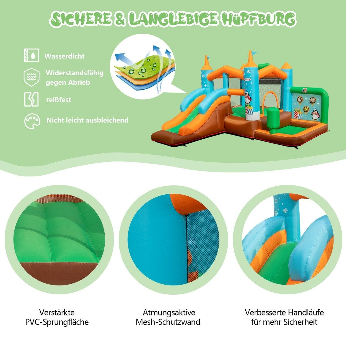 Inflatable Bouncy Castle Penguin Inflatable Castle (Without Blower)
